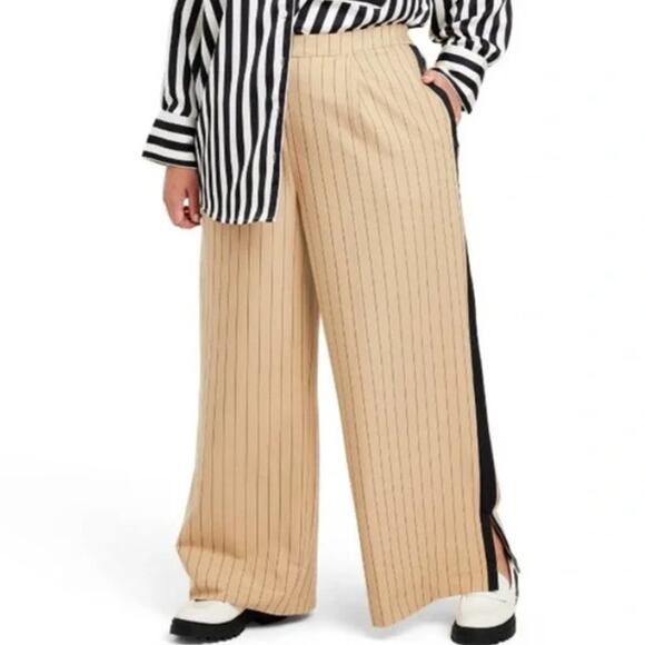 La Ligne x Target Tuxedo Pinstripe Trouser Pants Split Hem Wide Leg Sz: 1X - Picture 10 of 10